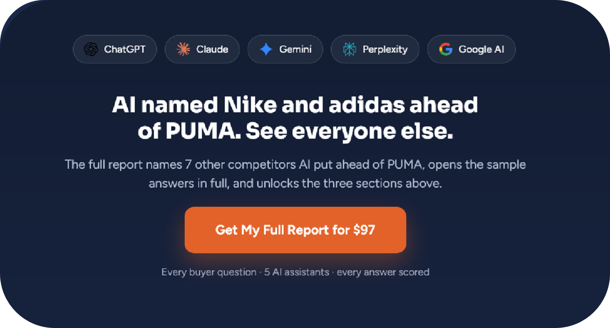 The full report upsell shown after the free teaser
